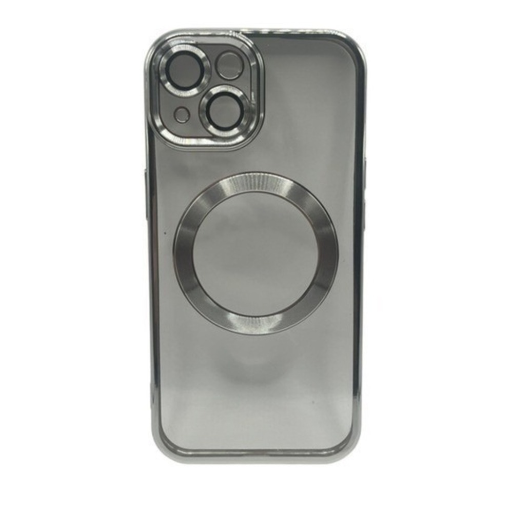 iPhone 15 Plus‎ Clear Protective Case Silver Metallic Trim NEW